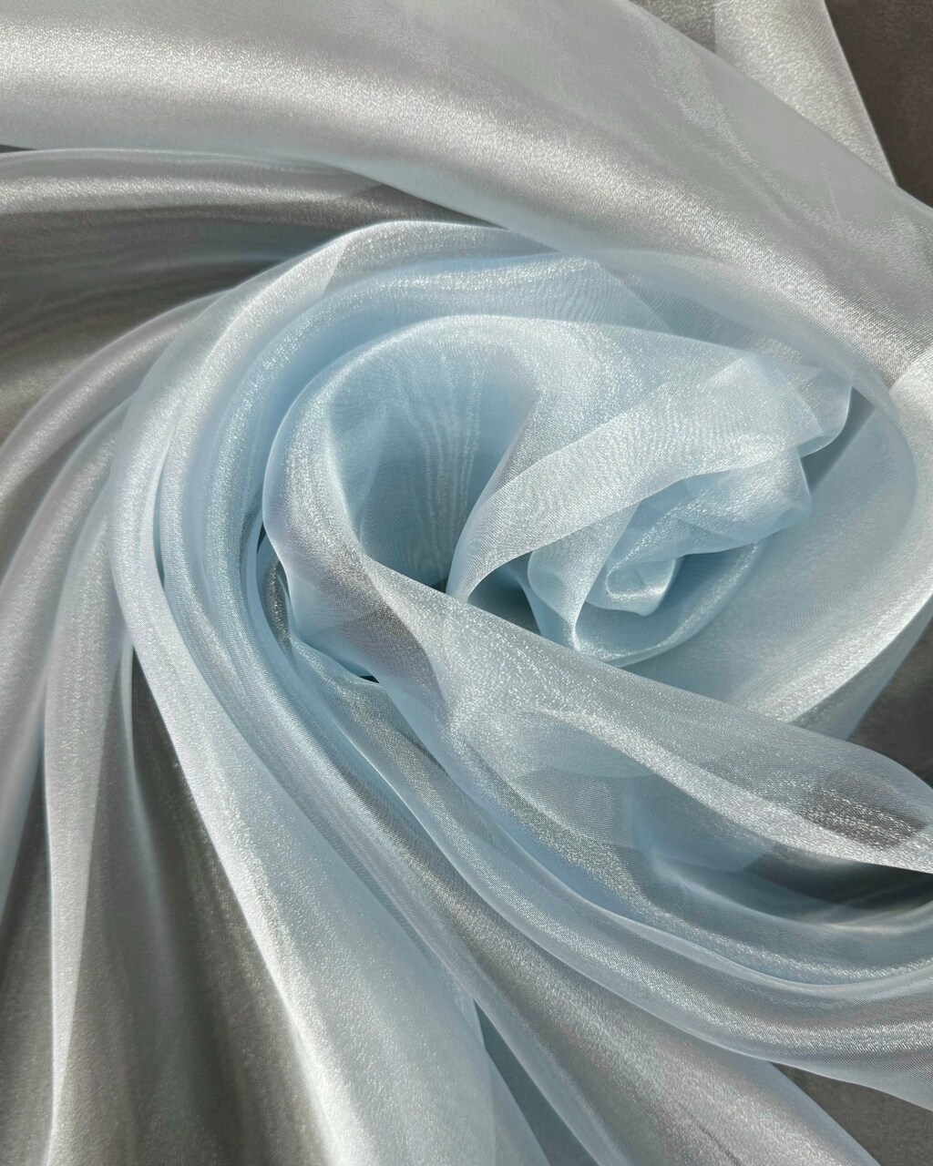 Light Blue Crystal Organza Fabric by the Yard, 60" Wide Sheer Lightweight Organza for Wedding Dresses, Event Decor, Curtains & Sewing